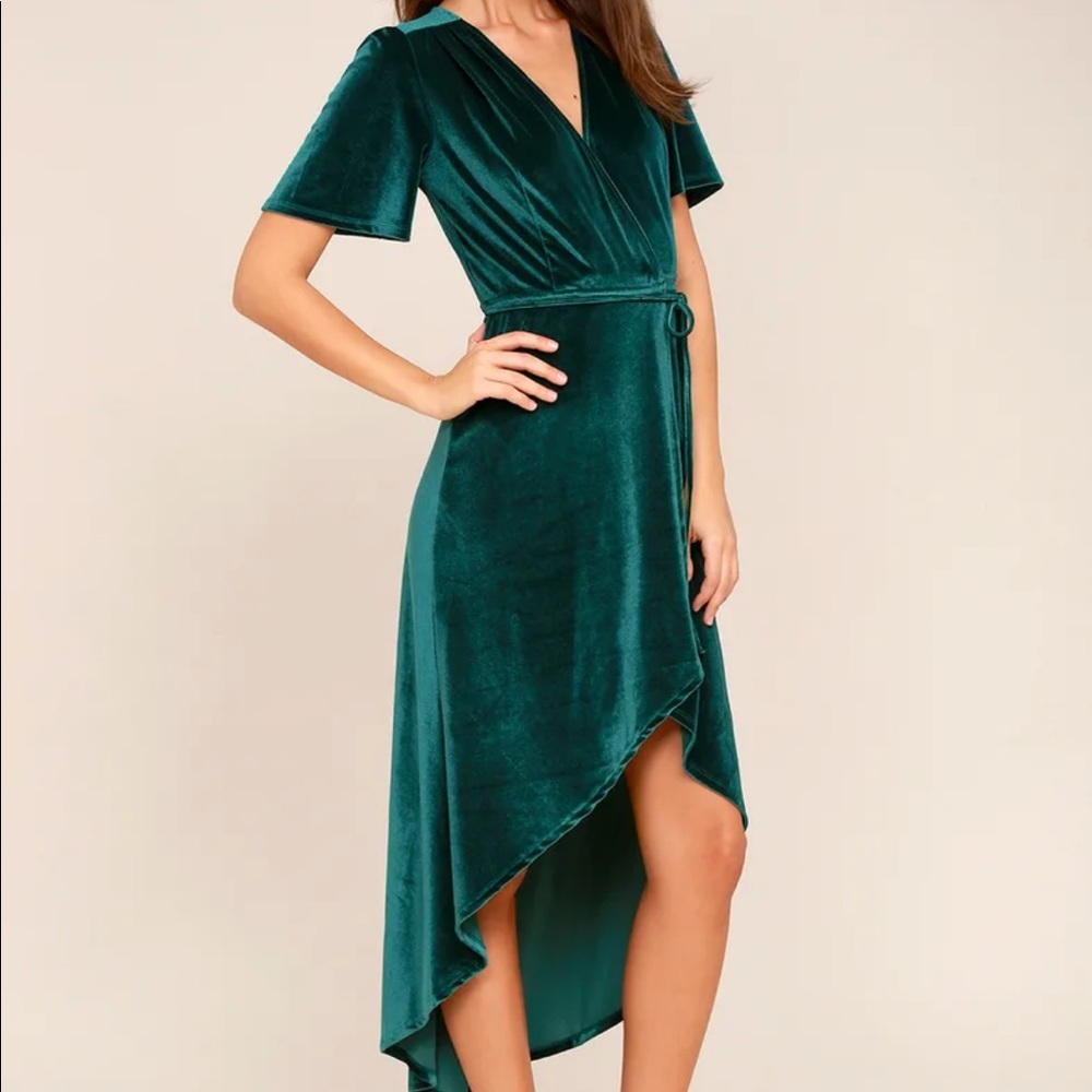 Velvet High-Low Wrap Dress